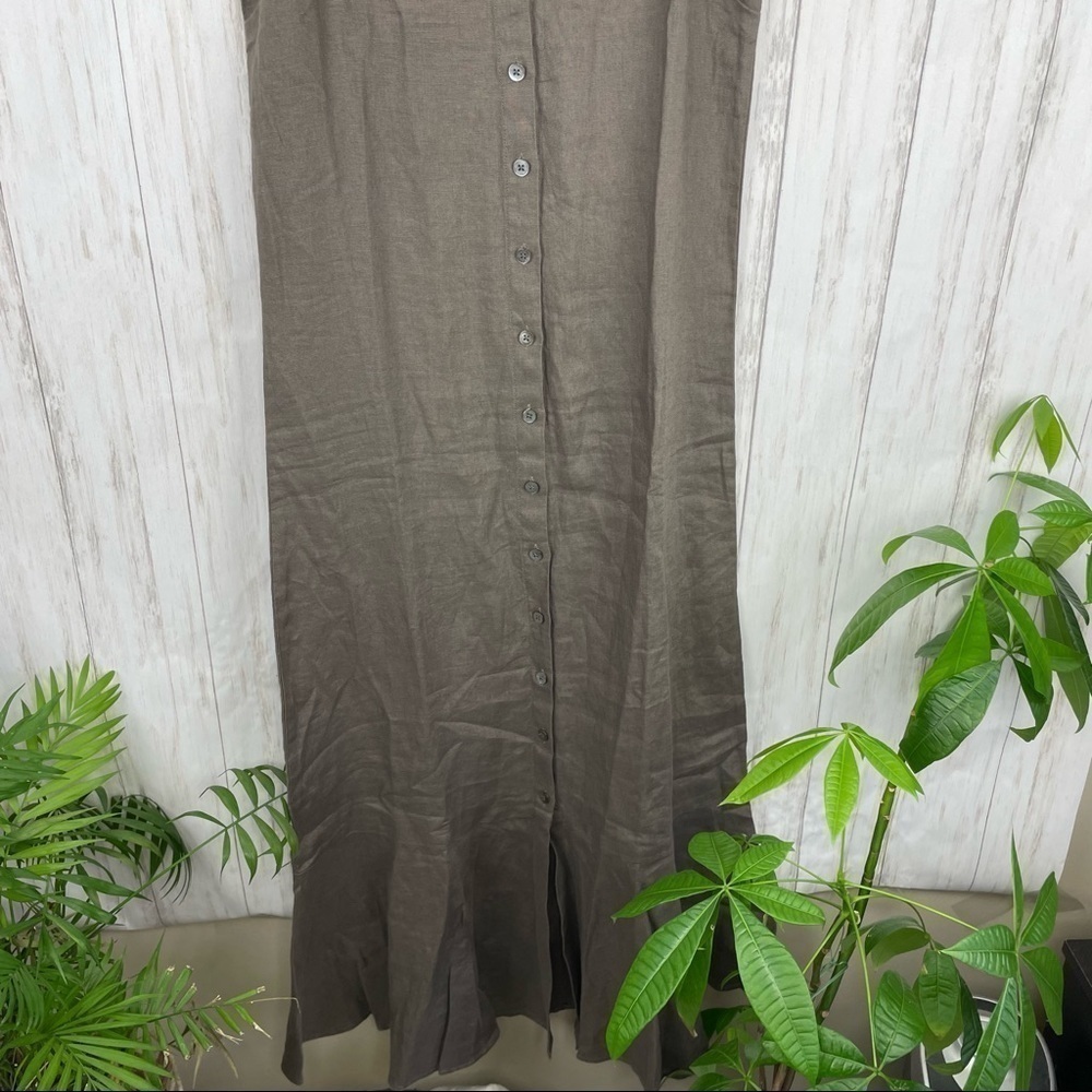 Garnet Hill NWT Linen Button-Front Maxi Dress - Picture 9 of 10